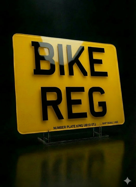 MOTORBIKE PLATE 9IN X 7IN ROAD LEGAL